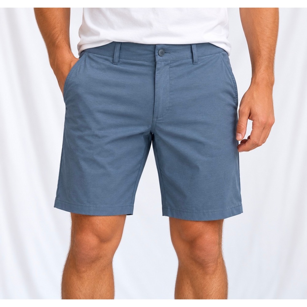 Roundtree & Yorke Performance Shorts 38 Blue Good Active Golf Flat Front